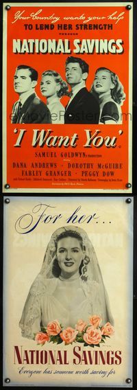 5k417 I WANT YOU DS English double crown '51 Dana Andrews, Dorothy McGuire!