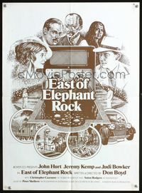 5k438 EAST OF ELEPHANT ROCK English '77 cool artwork of John Hurt, Jeremy Kemp, Judi Bowker!