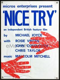5k447 NICE TRY English '74 Michael Joyce directed, cool hand artwork!