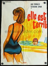 5k267 CRAZY DESIRE French medium '62 La voglai matta, art of sexy Catherine Spaak in bikini by Siry!