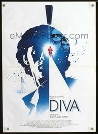 5k291 DIVA French 15x21 '82 Jean Jacques Beineix, French New Wave, art by Ferracci!