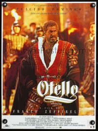 5k311 OTHELLO French 15x21 '86 cool image of Placido Domingo, Shakespeare!