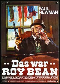5k248 LIFE & TIMES OF JUDGE ROY BEAN German '72 John Huston, great different art of Paul Newman!