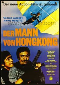 5k252 MAN FROM HONG KONG German '75 The Dragon Flies, cool hang gliding image!