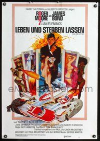 5k250 LIVE & LET DIE German '73 art of Roger Moore as James Bond by Robert McGinnis!