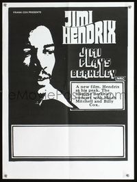 5k059 JIMI PLAYS BERKELEY Aust '73 cool silhouette of Jimi Hendrix, Berkeley, California!