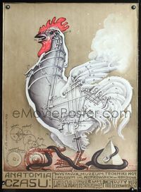 5k657 ANATOMY OF TIME Polish 26.5x36.5 '79 Franciszek Starowieyski art of mechanical chicken!