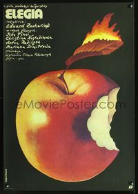 5k683 ELEGY Polish 26.25x37.75 '82 Eduard Sachariev's Elegia, Terechowicz art of apple on fire!