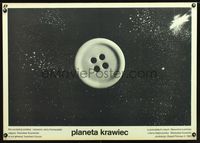 5k721 PLANET TAILOR Polish 26.25x37.25 '83 Jerzy Domaradzki's Planeta krawiec, button in space!