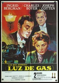 5k345 GASLIGHT Spanish R82 Jano art of Ingrid Bergman, Joseph Cotten & Charles Boyer!