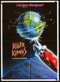5k354 KILLER KLOWNS FROM OUTER SPACE Spanish '88 Grant Cramer, Suzanne Snyder, Alien bozos!