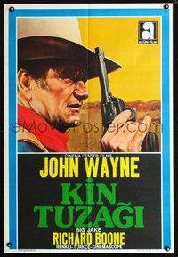 5k102 BIG JAKE Turkish '71 close-up artwork of cowboy John Wayne w/revolver!