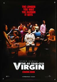5m052 40 YEAR OLD VIRGIN DS adv English 1sh '05 the longer Steve Carell waits, the harder it gets!