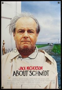 5m058 ABOUT SCHMIDT DS 1sh '02 great haggard Jack Nicholson image!