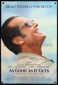 5m092 AS GOOD AS IT GETS DS int'l 1sh '98 great close up smiling image of Jack Nicholson as Melvin!