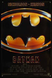 5m111 BATMAN 1sh '89 Michael Keaton, Jack Nicholson, directed by Tim Burton!