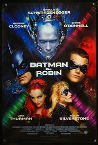 5m007 BATMAN & ROBIN int'l signed 1sh '97 by Clooney, O'Donnell, and Silverstone!