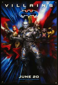5m110 BATMAN & ROBIN DS advance 1sh '97 Arnold Schwarzenegger, sexy Uma Thurman!
