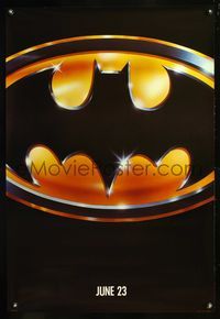 5m114 BATMAN teaser matte 1sh '89 Michael Keaton, Jack Nicholson, directed by Tim Burton!