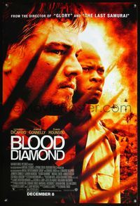 5m165 BLOOD DIAMOND DS advance 1sh '06 Edward Zwick directed, Leonardo DiCaprio & Djimon Hounsou!