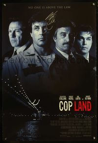 5m014 COP LAND int'l signed 1sh '97 by Sylvester Stallone, no one is above the law!