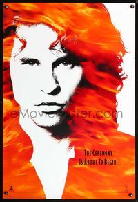 5m294 DOORS DS teaser 1sh '90 cool image of Val Kilmer as Jim Morrison, directed by Oliver Stone!
