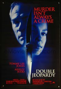 5m295 DOUBLE JEOPARDY DS 1sh '99 cool close-up of Tommy Lee Jones & Ashley Judd!