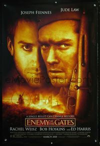 5m306 ENEMY AT THE GATES DS advance 1sh '01 Jude Law, Joseph Fiennes, cool image of snipers in WWII!