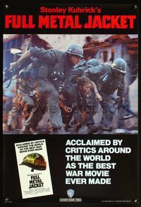 5m399 FULL METAL JACKET video English 1sh '87 Stanley Kubrick bizarre Vietnam War movie!