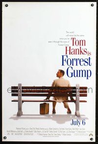 5m368 FORREST GUMP Advance int'l 1sh '94 Tom Hanks sits on bench, Robert Zemeckis classic!