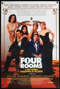 5m372 FOUR ROOMS DS 1sh '95 Quentin Tarantino, Tim Roth, Antonio Banderas, Madonna, Marisa Tomei!