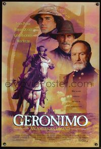 5m409 GERONIMO int'l 1sh '93 Walter Hill, great image of Native American Wes Studi on horse!