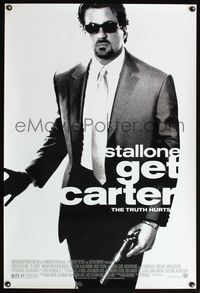 5m410 GET CARTER 1sh '00 great full-length image of Sylvester Stallone in cool shades w/gun!