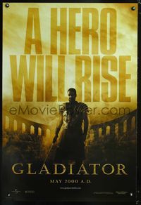 5m420 GLADIATOR teaser 1sh '00 Russell Crowe, Joaquin Phoenix, Ridley Scott, a hero will rise!