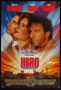 5m480 HERO Int'l 1sh '92 haggard Dustin Hoffman, Geena Davis, Andy Garcia!