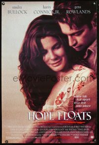 5m489 HOPE FLOATS DS advance style A 1sh '98 romantic close-up of Sandra Bullock & Harry Connick Jr.