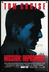 5m593 MISSION IMPOSSIBLE advance 1sh '96 cool profile of Tom Cruise, Brian De Palma directed!