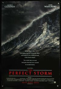 5m624 PERFECT STORM advance 1sh '00 George Clooney, Mark Wahlberg, ship on giant wave!!