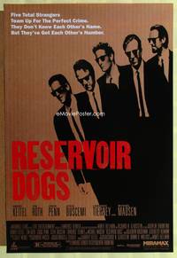 5m657 RESERVOIR DOGS 1sh '92 Quentin Tarantino, Harvey Keitel, Steve Buscemi, Chris Penn!