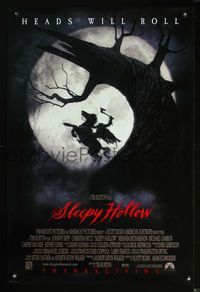 5m703 SLEEPY HOLLOW DS Thanksgiving advance 1sh '99 Johnny Depp, Christina Ricci, directed by Tim Burton!