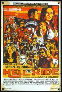 5m477 HELL RIDE Alamo Drafthouse special poster '08 Stout art of motorcycle gang, Michael Madsen!