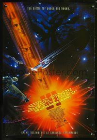 5m724 STAR TREK VI advance 1sh '91 The Undiscovered Country, William Shatner, Leonard Nimoy!