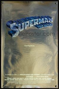 5m735 SUPERMAN foil advance 1sh '78 comic book hero Christopher Reeve, Gene Hackman!