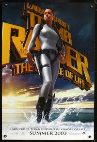 5m758 TOMB RAIDER THE CRADLE OF LIFE DS teaser 1sh '03 sexy full-length Angelina Jolie in spandex!