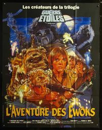 5n372 CARAVAN OF COURAGE French 1p '84 An Ewok Adventure, Star Wars, art by Drew Struzan!