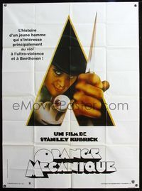 5n384 CLOCKWORK ORANGE French 1p R90s Stanley Kubrick classic, Castle art of Malcolm McDowell!