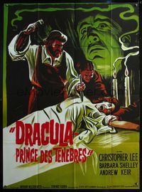 5n408 DRACULA PRINCE OF DARKNESS French 1p R70s great image of vampire Christopher Lee!