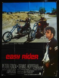 5n414 EASY RIDER French 1p R80s Peter Fonda, motorcycle biker classic directed by Dennis Hopper!