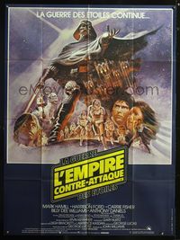 5n421 EMPIRE STRIKES BACK French 1p '80 George Lucas sci-fi classic, cool artwork by Tom Jung!