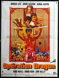 5n425 ENTER THE DRAGON French 1p '74 Bruce Lee kung fu classic, the movie that made him a legend!